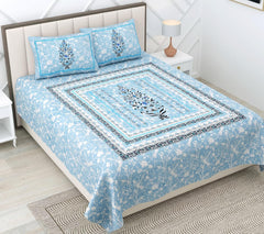 Suitable For King Size Bedsheet With 2 Pillow Cover - 90 X 108 Inches, Light Blue | Soft, Breathable & Skin-Friendly Feel For Year-Round Comfort