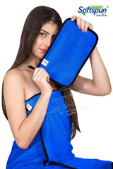 Softspun Microfiber Super Soft Hand & Face Wipes 300 Gsm Towel Set - 4 Piece (Blue)