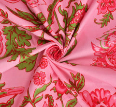 100% Cotton King Size Double Bedsheet With 2 Pillow Covers - 90 X 100 Inches, Pink | Traditional Floral Rajasthani Jaipuri Bedsheet