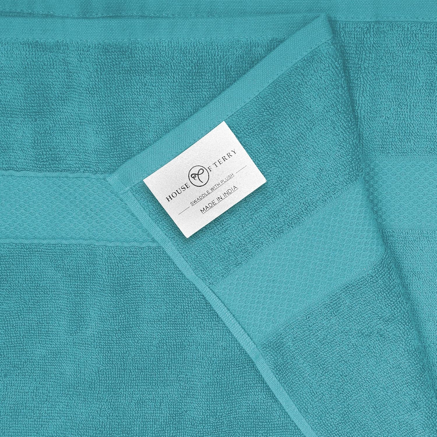 House Of Terry 100% Cotton Bath Towel 900 Gsm | Quick Dry, Soft & Absorbent, Fade-Resistant, Skin-Friendly For Men & Women Towel (Turquish & Sky Blue) - Pack Of 2