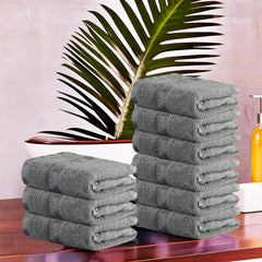 Kuber Industries Cotton Face Towel 1800 Gsm | Workout Gym Napkins Hand Towel For Men & Woman Quick-Drying Napkins -Grey (Pack Of 9)