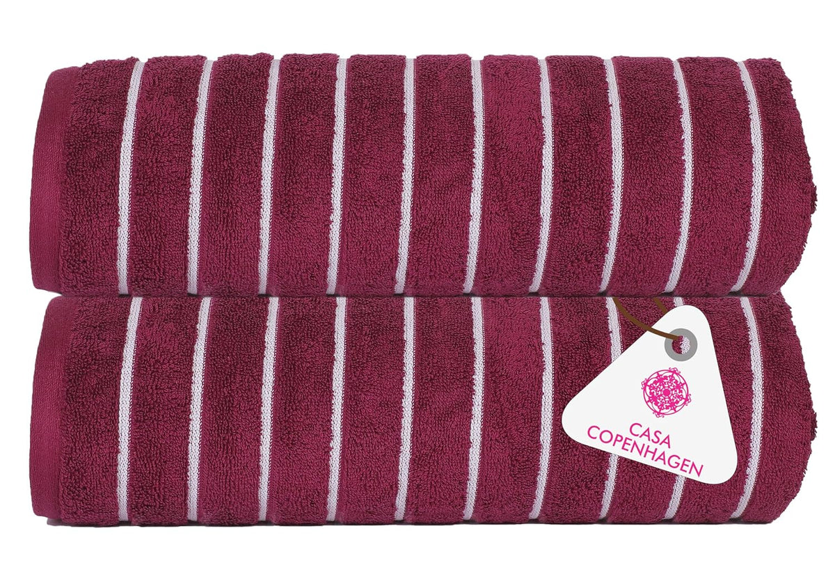 Casa Copenhagen Egyptian Cotton Zero Twist Hand Towel 400 Gsm (Burgundy) -2 Pcs