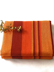 Handloom Cotton Single Bedsheet Without Pillow Covers | 60 X 90 Inches, Orange | Ideal For Diwali Decoration, Festive Gifting