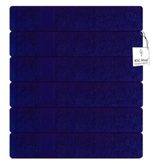 Ksc Shop Royal Cotton Hand Towel 750 Gsm - Set Of 6 (Navy Blue)