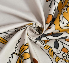 Premium Feel Cotton Bedsheets All Around Elastic Fitted For Double Bedsheet - Size 60 X 78 Inches, Yellow | Beautiful Print & Luxury Look Bedsheet