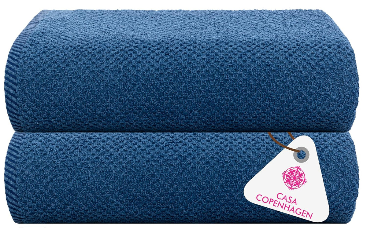 Casa Copenhagen Egyptian Cotton Exotic Hand Towel 400 Gsm (P Navy)- 2 Pcs