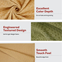 Eco Sense Basket Weave 100% Cotton Luxuriosly Bath Towels 700 Gsm | Soft, Super Absorbent, Large Size Quick Dry Bath Towel - Leafy & Sandal (Pack Of 2)