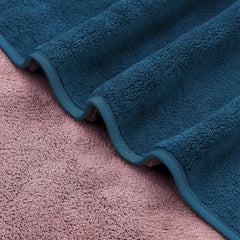 Story@Home Bath Towels 400 Gsm Large Size | Gym Towel Perfect For Everyday Use - Navy Blue & Peach (Set Of 2)