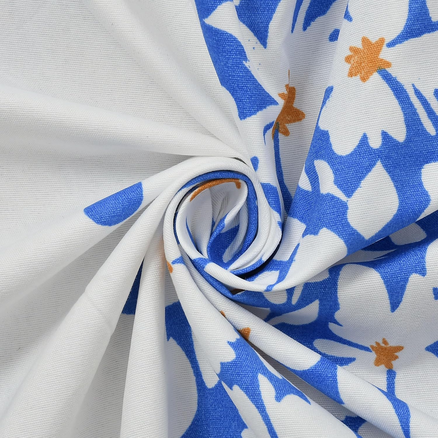 Printed Double Bedsheet With 2 Matching Pillow Covers - 72 X 78 X 10 Inches, White & Blue | All Around Elastic Fitted King Size Bedsheets | Ideal For Home, Hotel, Bedroom