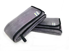 Softspun Microfiber Super Absorbent Cloth 500 Gsm | Silk Banded Edge Towel Set Extra Thick Microfiber Cleaning Cloths Perfect For Bike Auto Cars Both Interior & Exterior | Pack Of 2 (Grey)