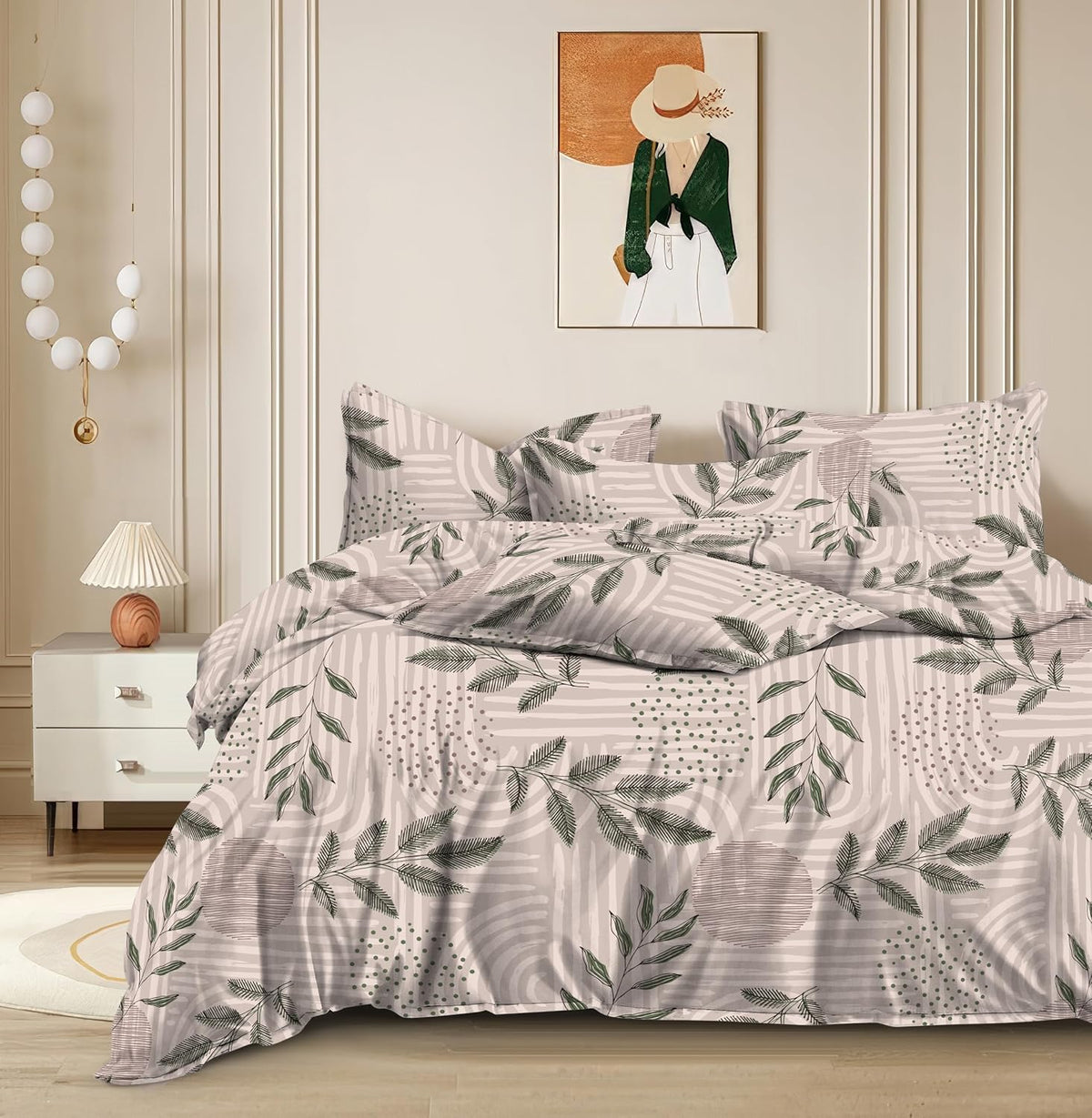 Flat Single Bedsheet With 1 Pillow Cover & Single Comforter - 60 X 90 Inches, Beige | Soft & Durable For Everyday Use - All Season Comfort