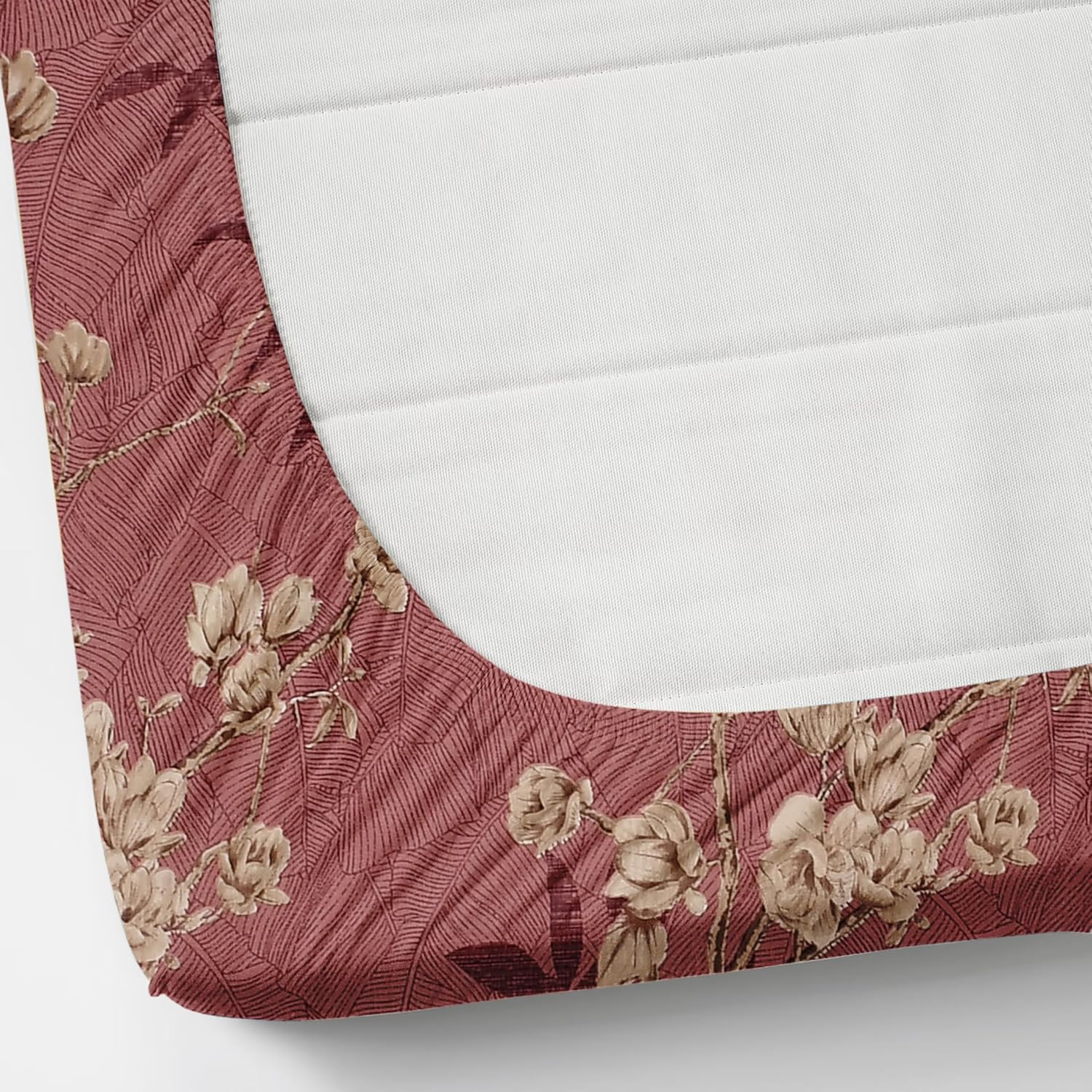 Elastic Fitted Double Bedsheets For King Size With 2 Pillow Covers - 72 X 78 X 10 Inches, Maroon | Premium Heavy Cotton All Around Elastic Fitted | Ideal For Hotel, Home, Bedroom