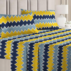 Double Bedsheet With 2 Pillow Covers - 88 X 90 Inch, Multicolor | 144 TC Super Soft Microfiber-Lightweight & Breathable, Wrinkle Free Bedsheet