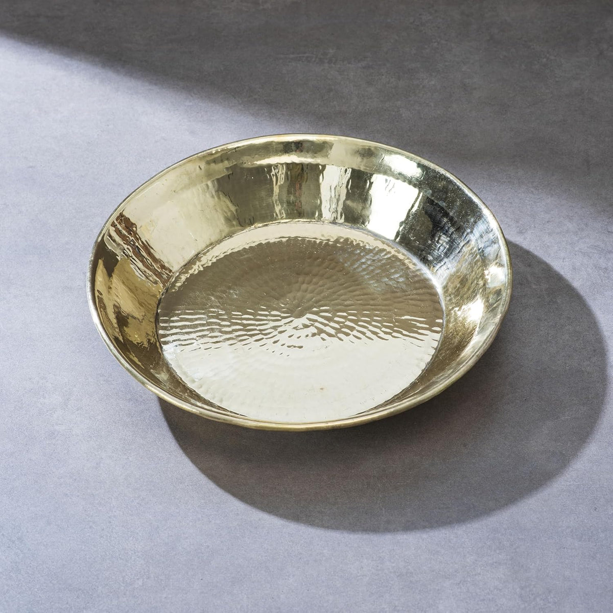 Golden Brass Paraat For Kneading & Mixing Dough - Atta | Handmade Parat Platter - Kneading Thaal | Large Flat Surface