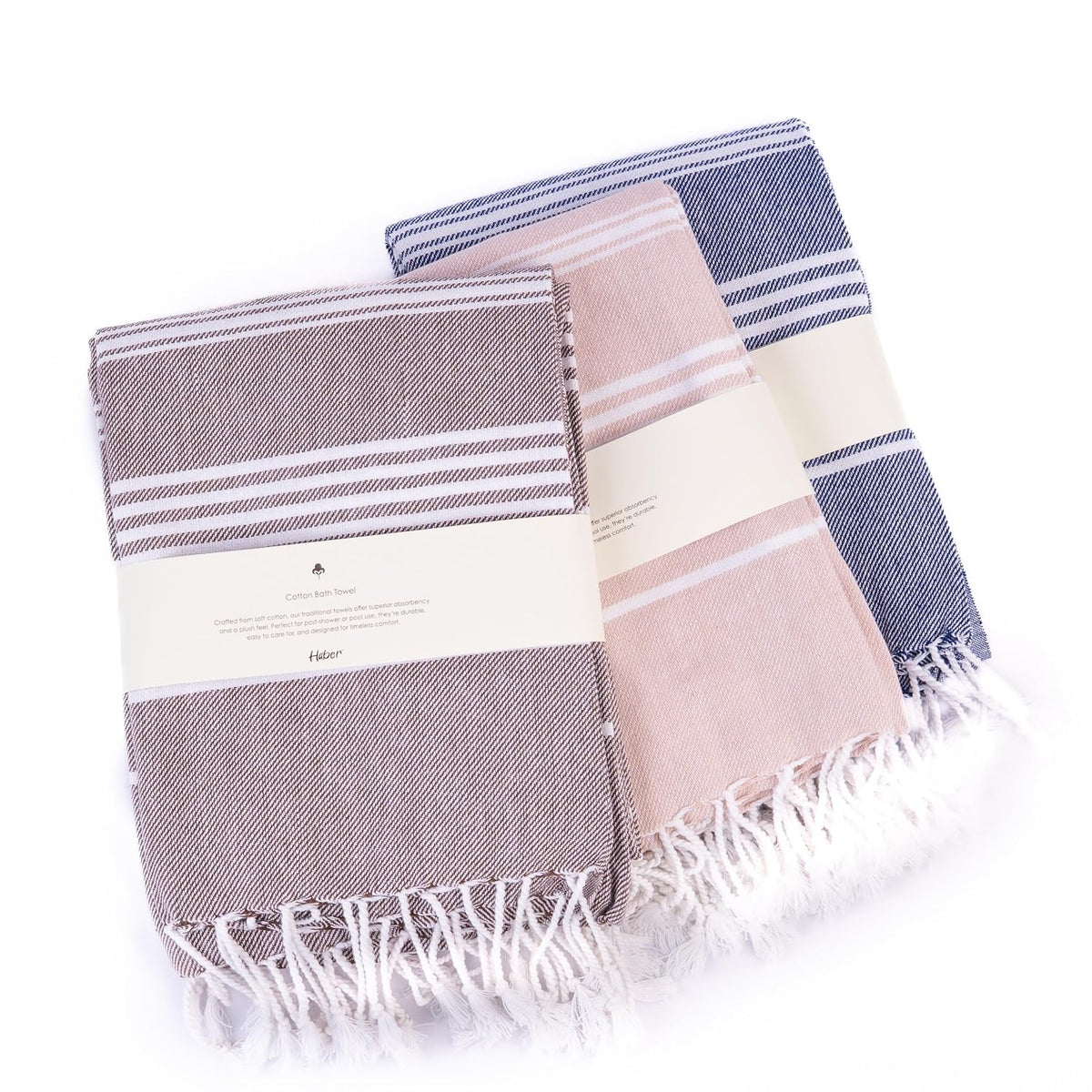 Haber Premium Basic Large Size 100% Cotton Towel 900 Gsm | Soft, Absorbent & Comfortable Quick Dry Bath Towels - Mixed Colour Except White (3 Pcs)