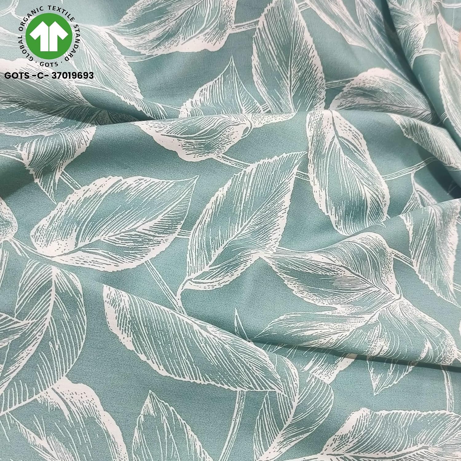 Printed Flat Double Bedsheet With 2 Pillow Covers - 84 X 90 Inches, Aqua Green | Soft Breathable & Wrinkle Free | 210 Thread Count