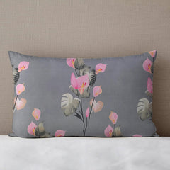 Printed Double Bedsheets With 2 Pillow Covers - 90 X 90 Inches, Grey & Pink | Super Soft Premium Brushed Glace Cotton Bedsheet