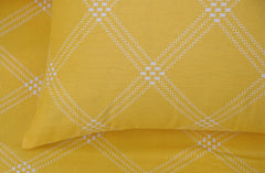 Premium Cotton Bedsheet For Double Bed King Size With 2 Pillow Covers - (108 X 108 Inches) Yellow | Ideal For All Season Comfortable Bedsheet