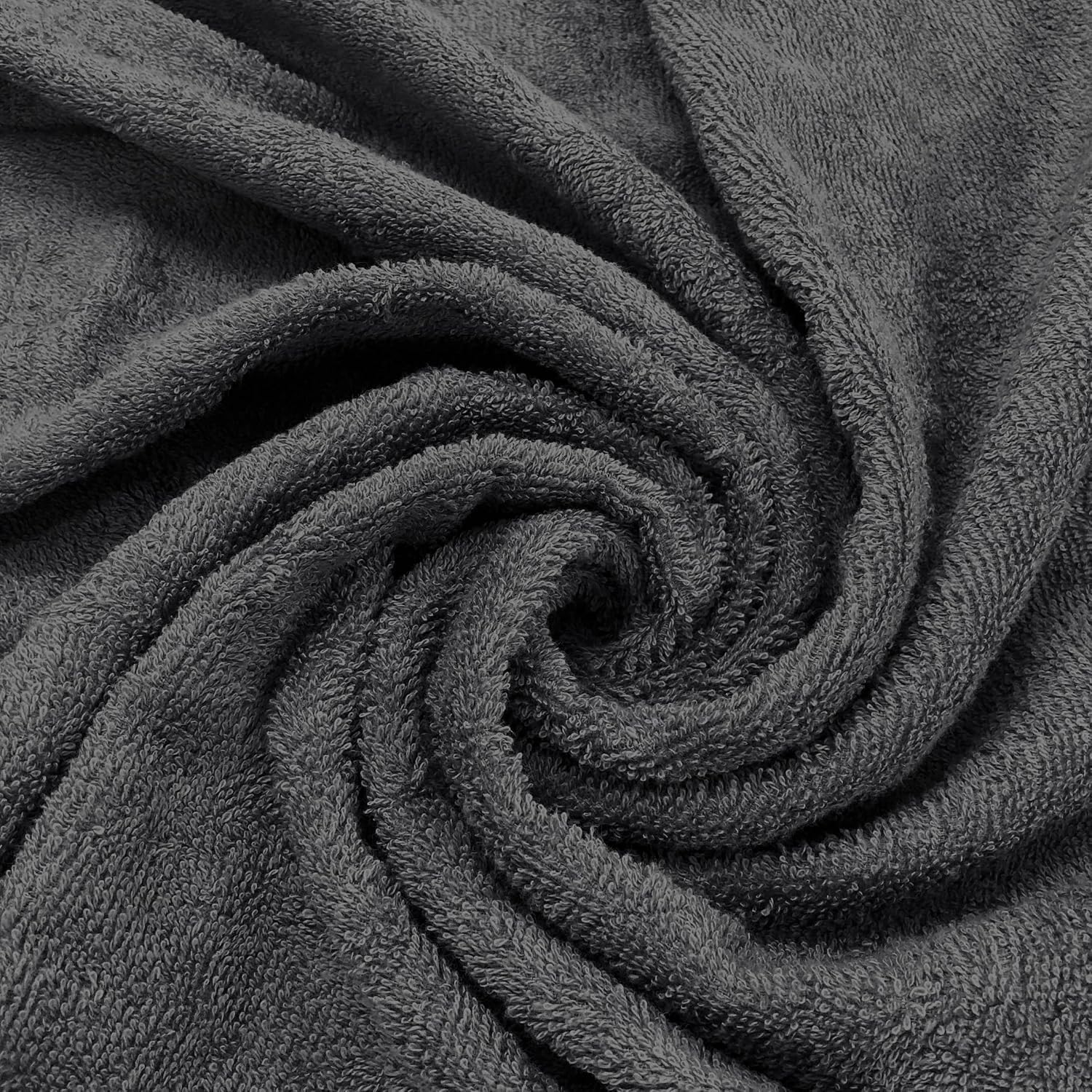 Welspun 100% Cotton Hand Towel 450 Gsm | Anti Bacterial Bright Colours High Absorbency -Gunmetal Grey (Pack Of 2)
