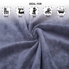 Housse Premium Microfiber Bath Towel 550 Gsm | Extra Large Quick Dry Towels For Women & Men | Super Soft Plush | Ultra Absorbent For Home Swimming Sports & Travel (Charcoal Grey)