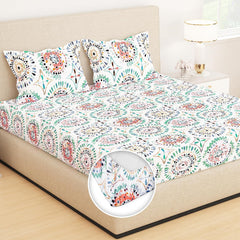 All Around Elastic Fitted Bedsheet With 2 Matching Pillow Covers - 60 X 72 Inches, Multicolor | Long Lasting Use & Everyday Luxury | Ideal For All Seasons