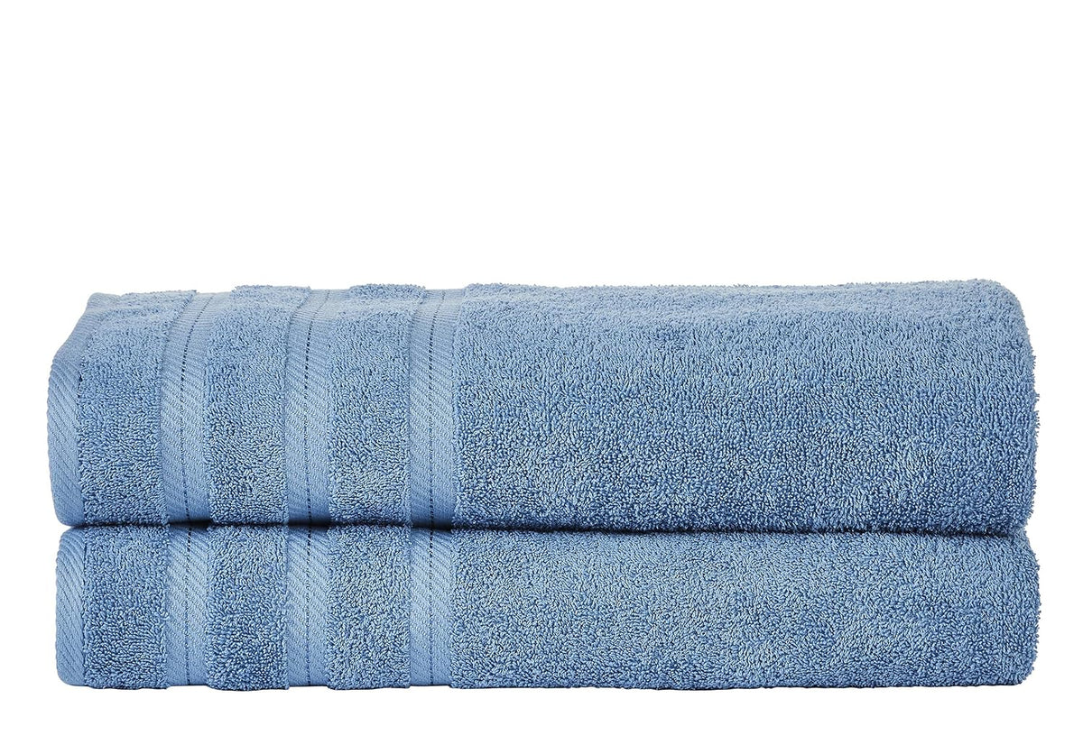 Senses By Riba Cotton Bath & Swim Towel 1000 Gsm | Ultra Soft, Super Absorbent Bath Sheet (Blue) - Pack Of 2