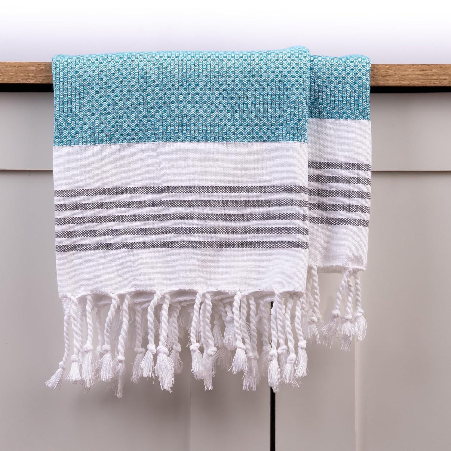 Haber Premium Light Weight 100% Cotton Bath Towel 250 Gsm | Unique Micro Waffle Texture For Active Feel, Quick Absorption & Faster Drying Towel (Harbour Blue)