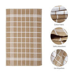 Encasa Xo Kitchen Towels Dish Cloths Sets 300 Gsm | Highly Absorbent Cotton Terry Towels Multipurpose For Washing Dishes & Cleaning Towel | Pack Of 4 (Beige Non-Terry + Terry)