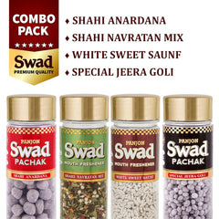 Panjon Swad Mouth Fresheners 1760gm, (440gm *4) | Anardana, White Sweet Saunf, Jeera Goli, Navratan)