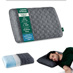 Memory Foam Pillow For Neck & Shoulder Pain Relief, Grey - King Size - 5 Inch | Cool Gel-Cervical Pillow For Sleeping - Orthopedic Pillow For Back, Side & Stomach Sleepers, Medium Firm