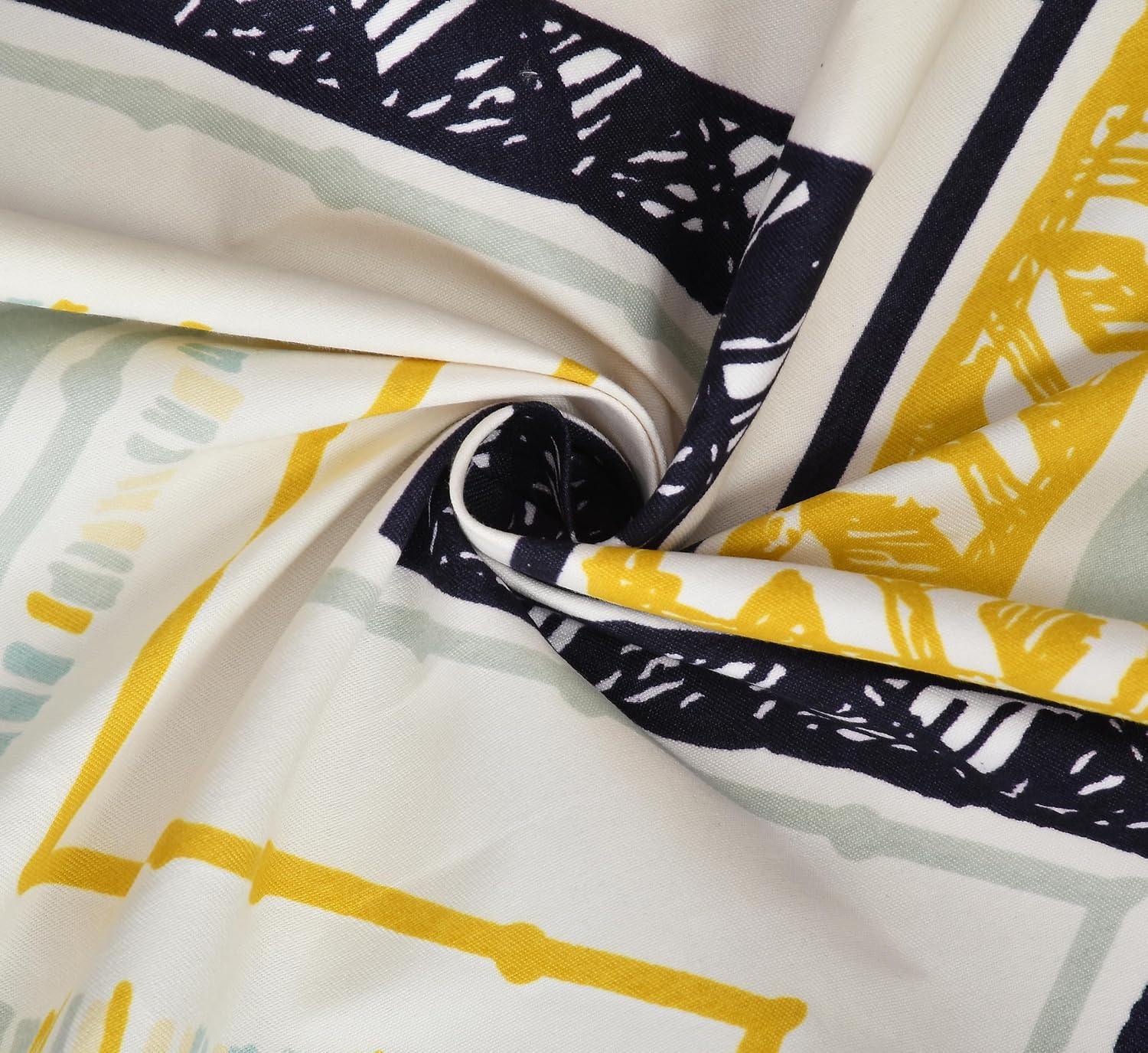 Printed Flat Bedsheet For Queen Size With 2 Pillow Covers - 90 X 100 Inches, Black & Yellow | Soft & Skin-Friendly Fabric | Suitable For All Seasons