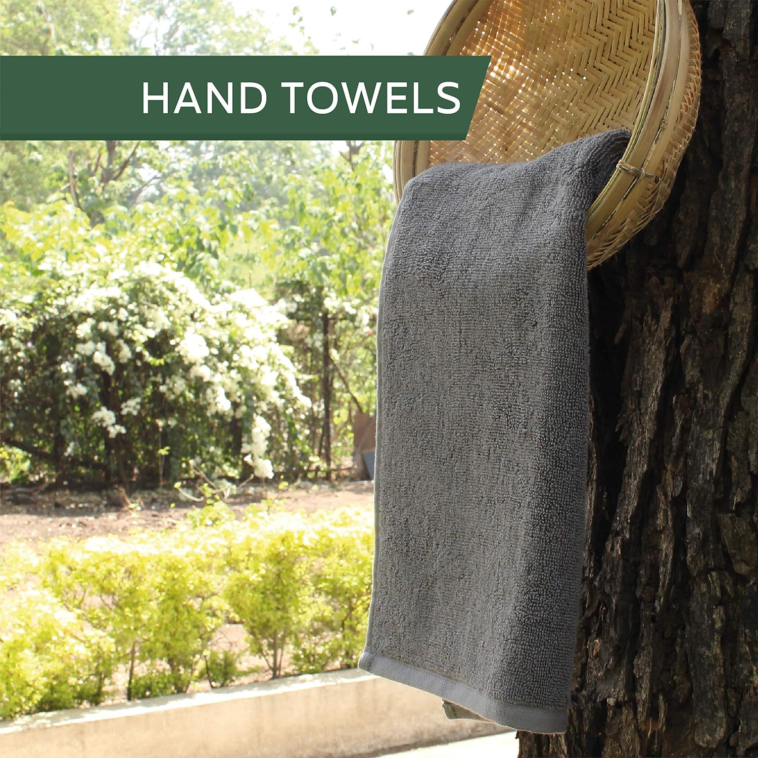 Heelium Bamboo Hand Towel 600 Gsm | Ultra Absorbent & Anti-Bacterial 3x Softer Than Cotton Towels (Peach, Blue & Grey)- Pack Of 3