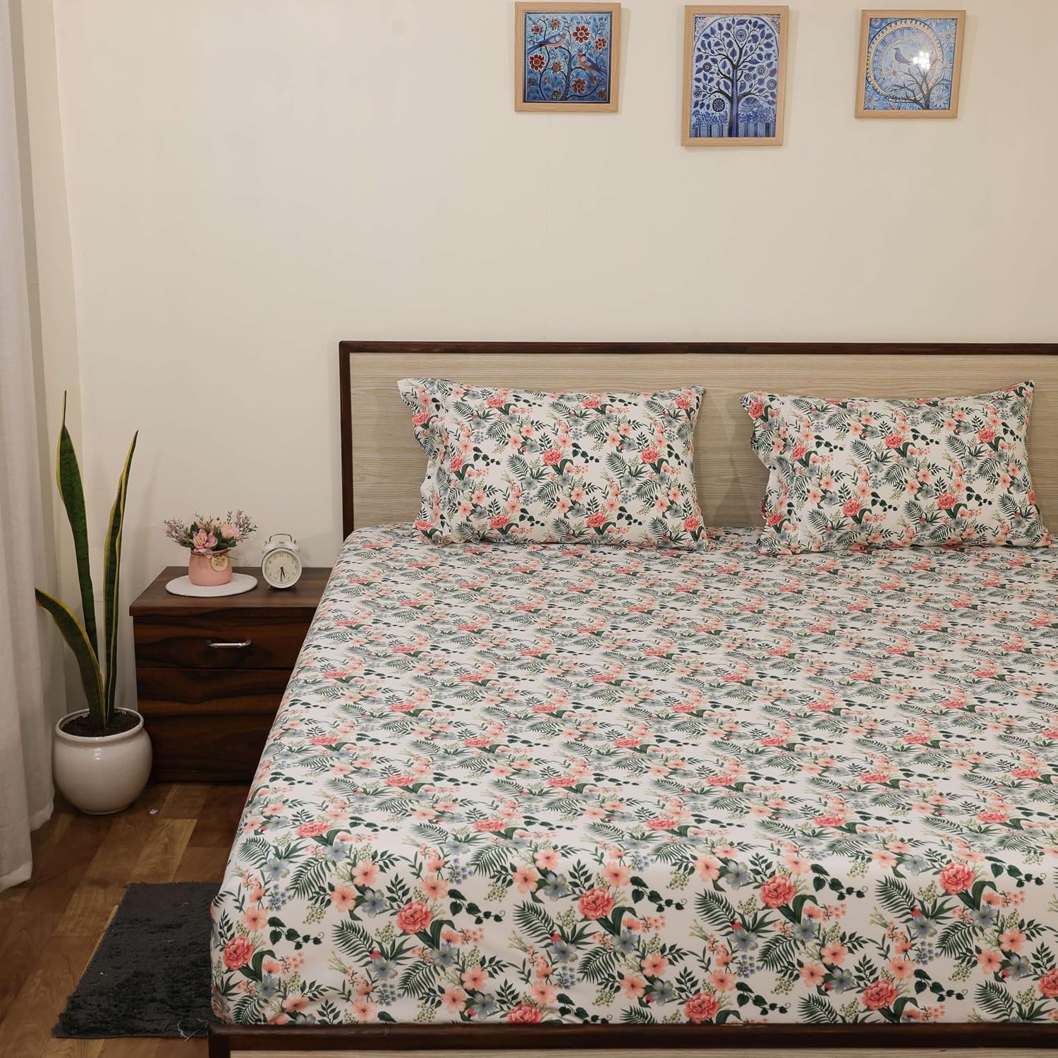 Microfiber Single Bedsheet With 2 Matching Pillow Cover Set Light Weight & Durable Bedsheets | 68 X 90 Inch, Multicolor - Perfect For All Season Comfort
