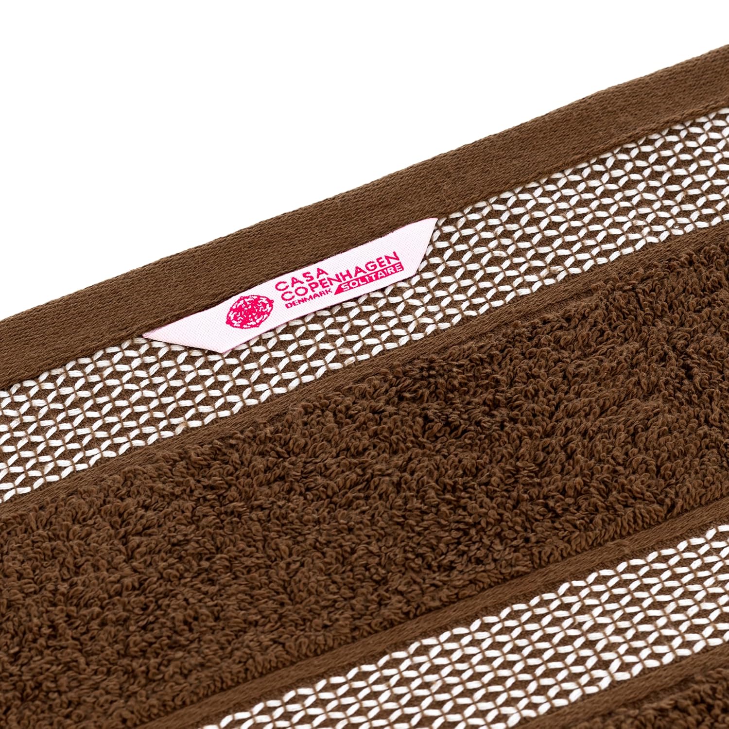 Casa Copenhagen Egyptian Cotton Solitaire Hand Towel 740 Gsm (Brown)- Pack Of 6