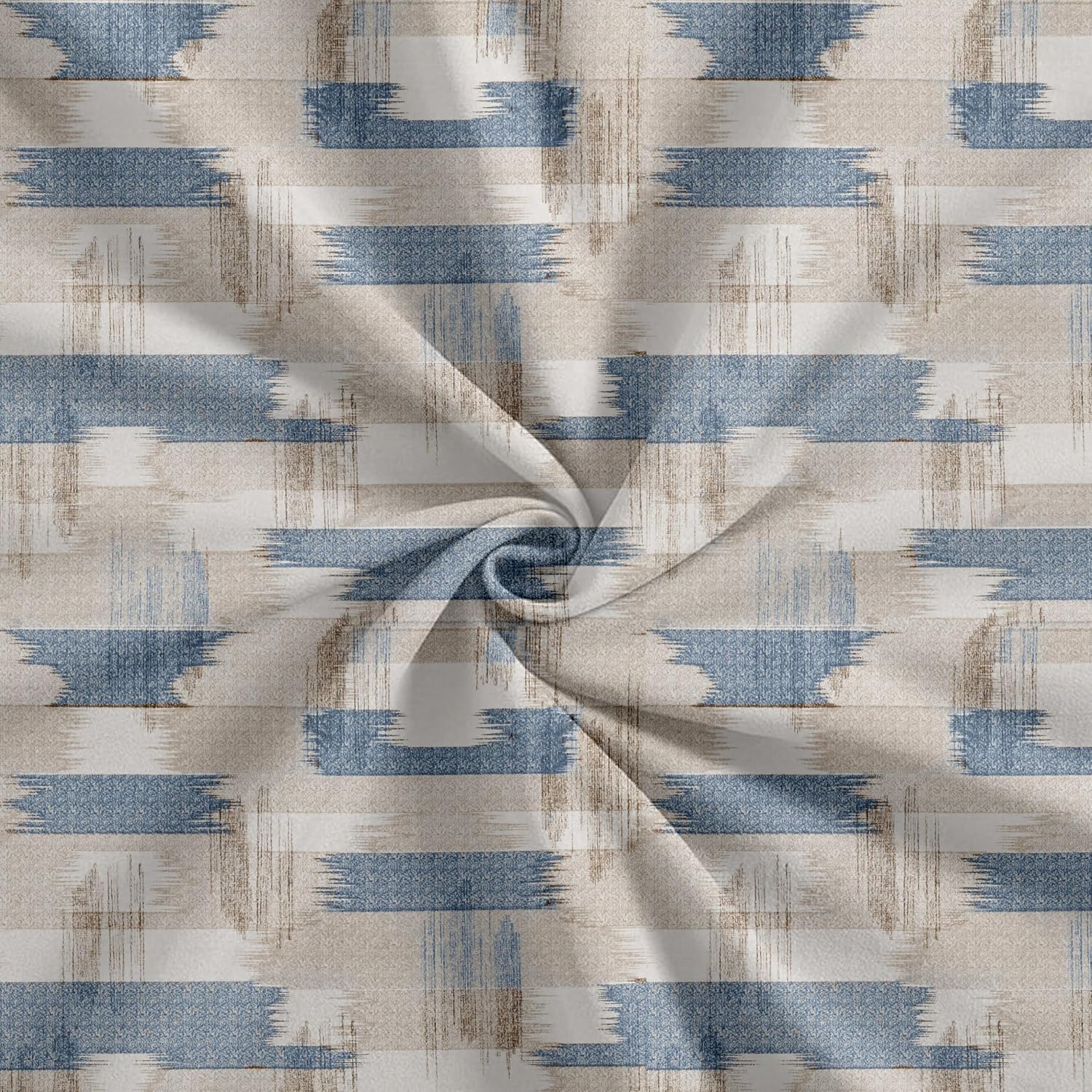 Jaipuri Design Cotton King Size Printed Bedsheet With 2 Pillow Covers - 108 X 108 Inches, Beige & Blue | Ideal For Home Use & Perfect For Gifting On Weddings, Housewarmings & Festivals