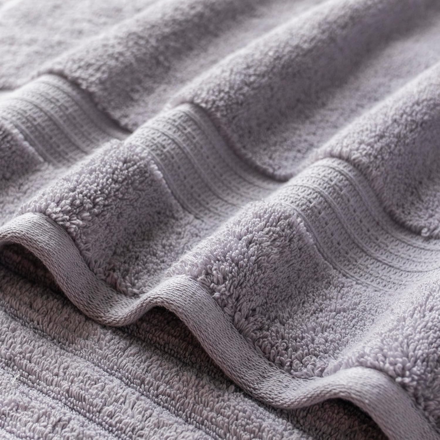 Vilasiya Plushwave 100% Cotton Bath Towel 650 Gsm | Zero Twist Yarn Luxurious Soft & Extra Absorbent Bath Towel (Light Grey)