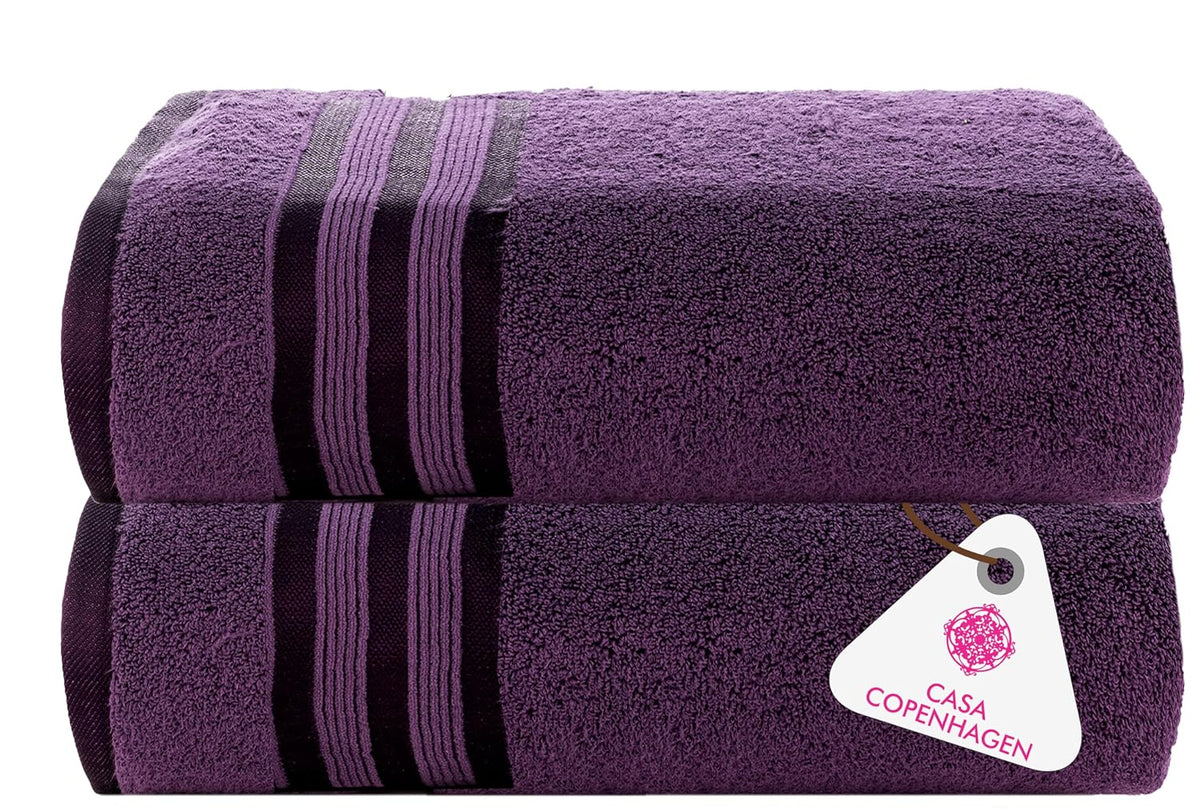 Casa Copenhagen Egyptian Cotton Exotic Hand Towel 400 Gsm (Zt Dark Purple)- 2 Pcs