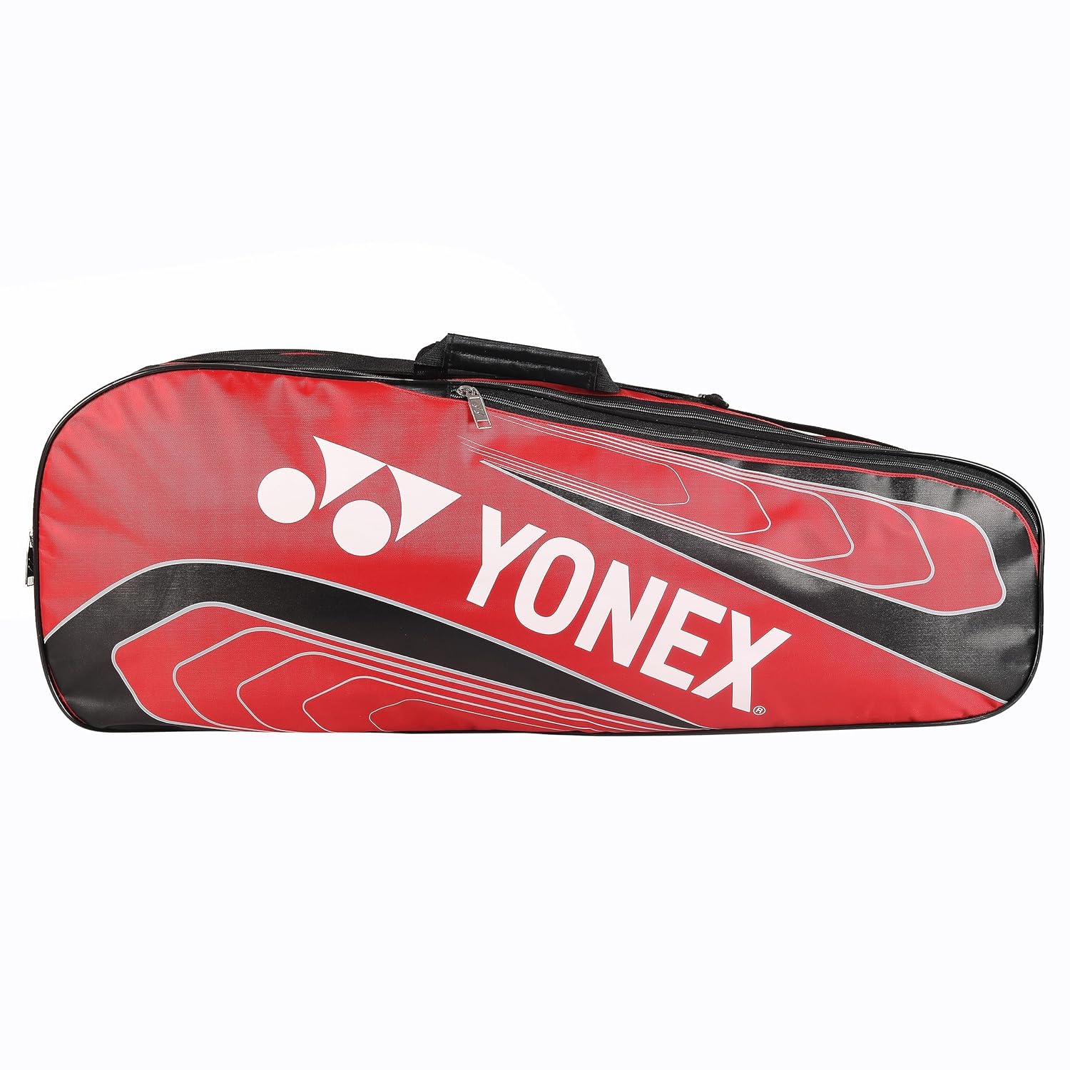 Yonex Badminton Kitbag BT5, 2 Zipper Compartment For Storage Of 3 Rackets & Clothes | Colour - Red & Black, Size - Small, Material - Nylon