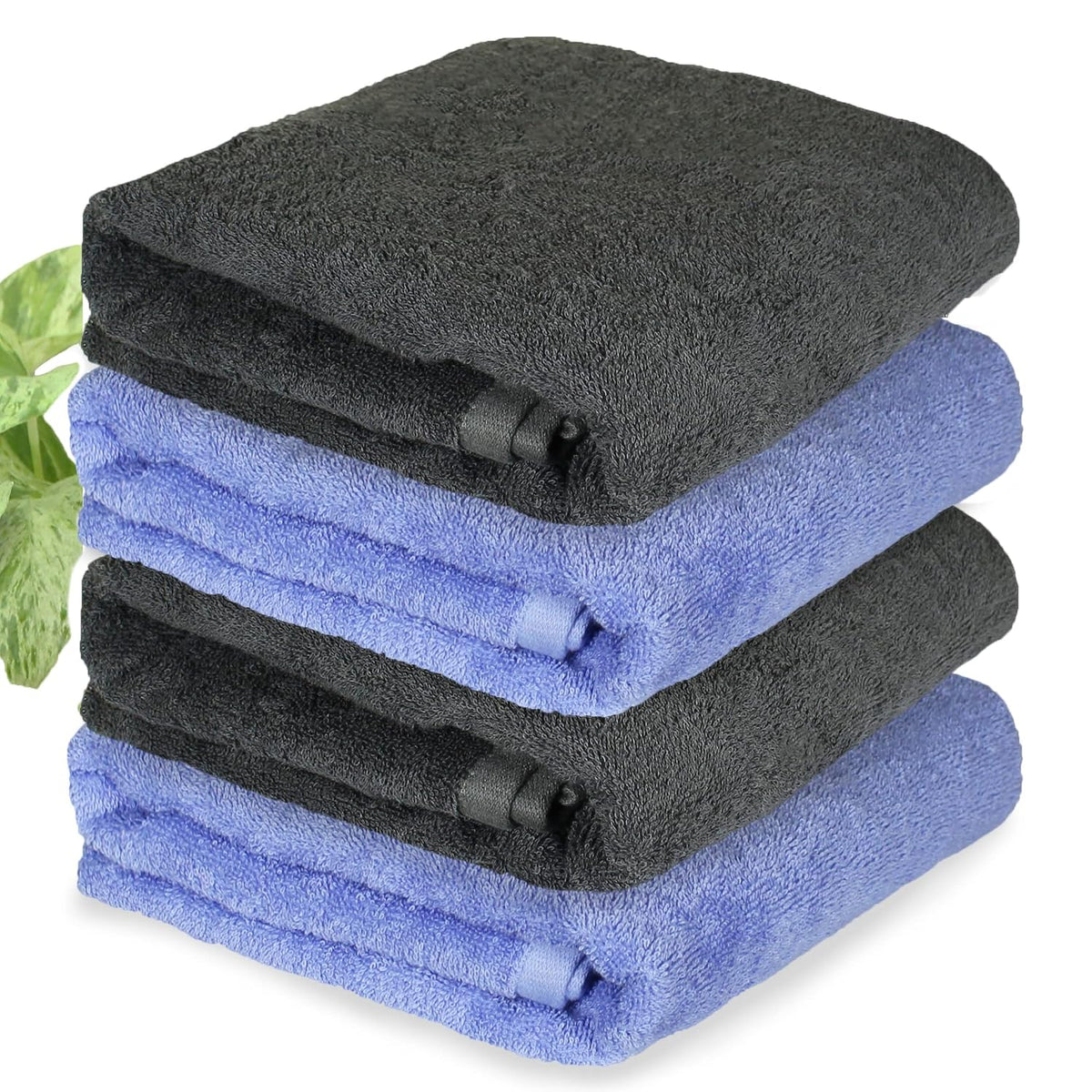 Heelium Bamboo Bath Towel | Lightweight & Quick Drying | Ultra Absorbent Towel 400 Gsm | Pack Of 4 - Iris, Grey