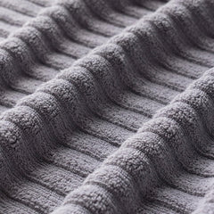 Vilasiya 100% Cotton Elace Ribbed Style Bath Towel 600 Gsm | Zero Twist Yarn Luxurious Soft, Extra Absorbent & Plushy (Light Grey)