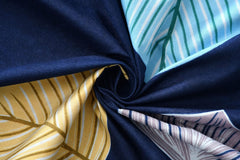 1 Single Bedsheet With 1 Pillow Cover- Dark Blue | 58 X 88 Inches - Premium Forever Modern Style Glace Cotton Bedsheet | Floral Luxurious Beautiful Soft Comfort