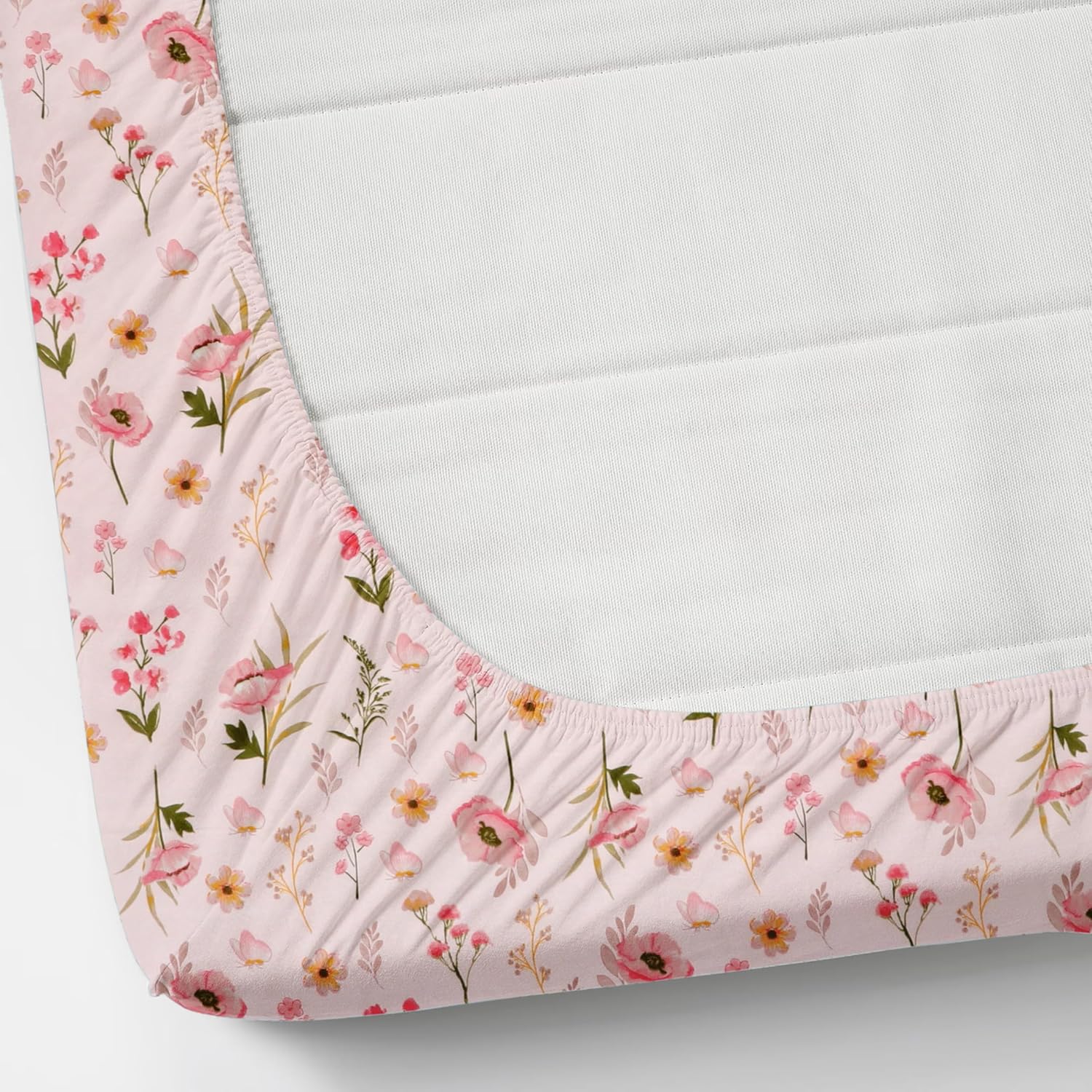 Microfiber Floral Fitted Bedsheet With 2 Pillow Covers - 72x78+10 Inch, Pink | Lightweight, Washable & Fade-Resistant Bedsheet Designed For Daily Use