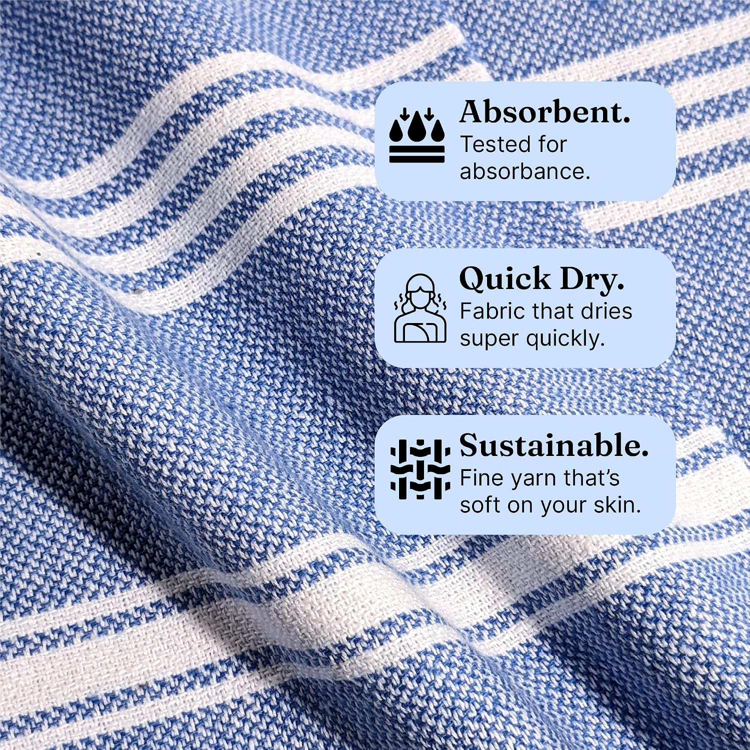 Indihaus Premium Large Cotton Bath Towels 380 Gsm | Soft, Absorbent & Comfortable Large Size Bath Towels | Set Of 2 (Blue & Ocean)