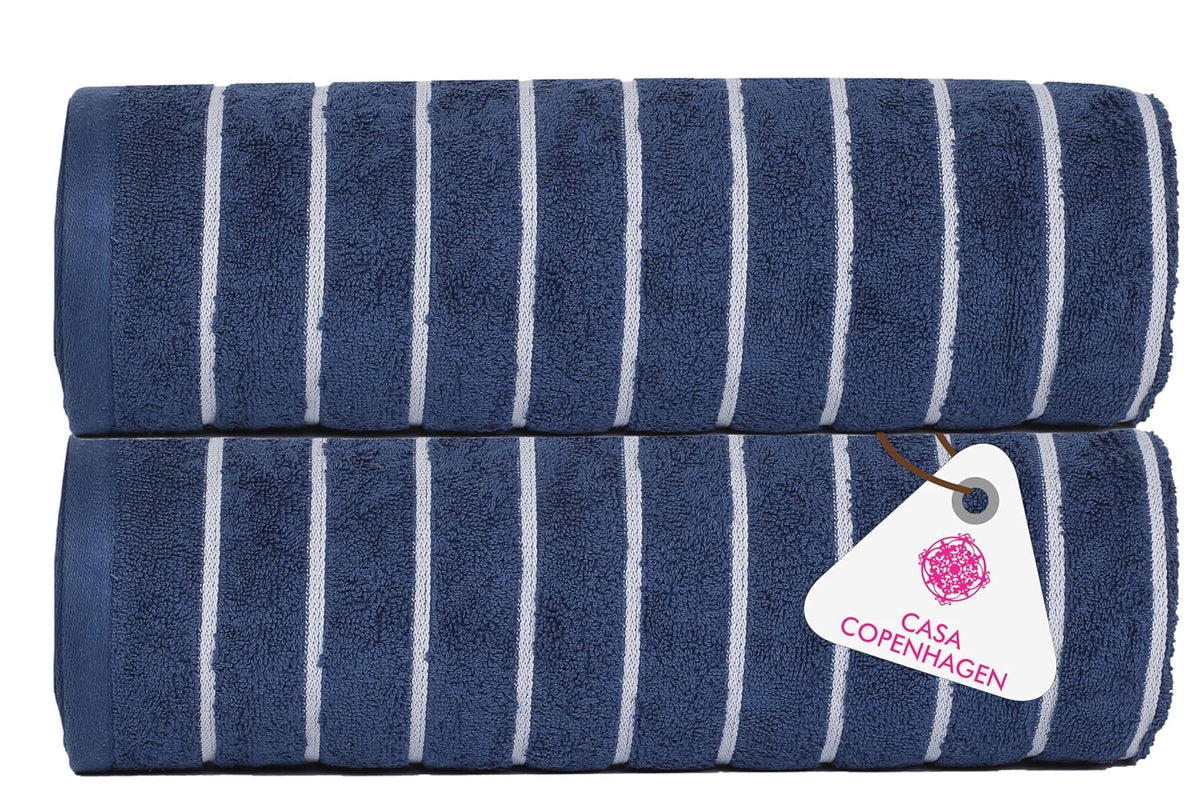 Casa Copenhagen Egyptian Cotton Exotic Hand Towel 400 Gsm (Es Navy)- 2 Pcs