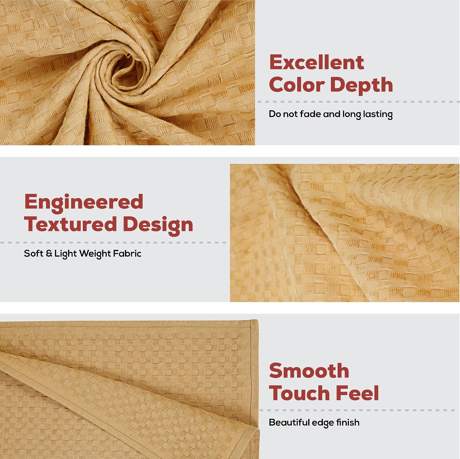 Eco Sense Basket Weave 100% Cotton Luxuriosly Bath Towels 1050 Gsm | Soft, Super Absorbent, Large Size Quick Dry Bath Towel - Sandal (Pack Of 3)