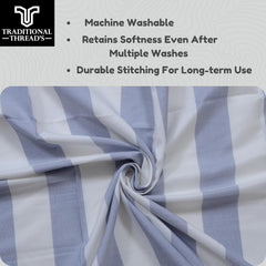 Traditional Thread'S 100% Bamboo Large Size Bath Towels 350 Gsm | Ultra Soft, Absorbent, Light Weight & Quick Dry Towel, Travel, Gym, Beach (Gray Stripes)