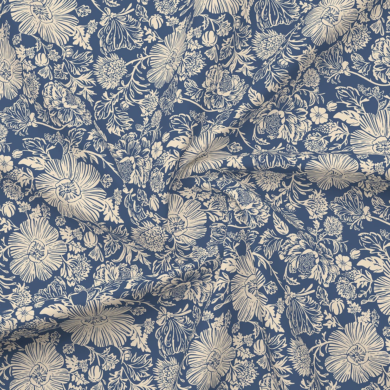 100% Cotton Bedsheet Set For Double Bed - 108 X 108 Inches, Blue | 1 Double Bed Sheet & 2 Pillow Covers - Gift For Weddings Or Birthdays King Size