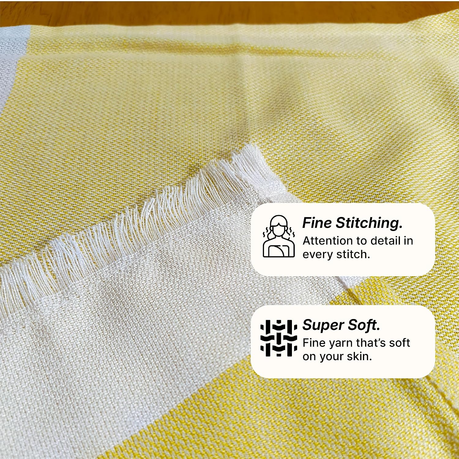 Indihaus Bamboo Hand Towels 300 Gsm | Super Soft & Absorbant (Blue & Yellow)- Pack Of 4