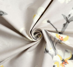Microfiber Floral Fitted Bedsheet With 2 Pillow Covers - 72x78+10 Inch, Grey | Lightweight, Washable & Fade-Resistant Bedsheet Designed For Daily Use