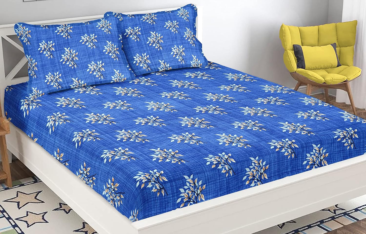 Combo 7 Double Bedsheet With 14 Pillow Covers - 85 X 86 Inches, Multicolor | Fade Resistant & Durable Breathable & Wrinkle Free Bed Sheet